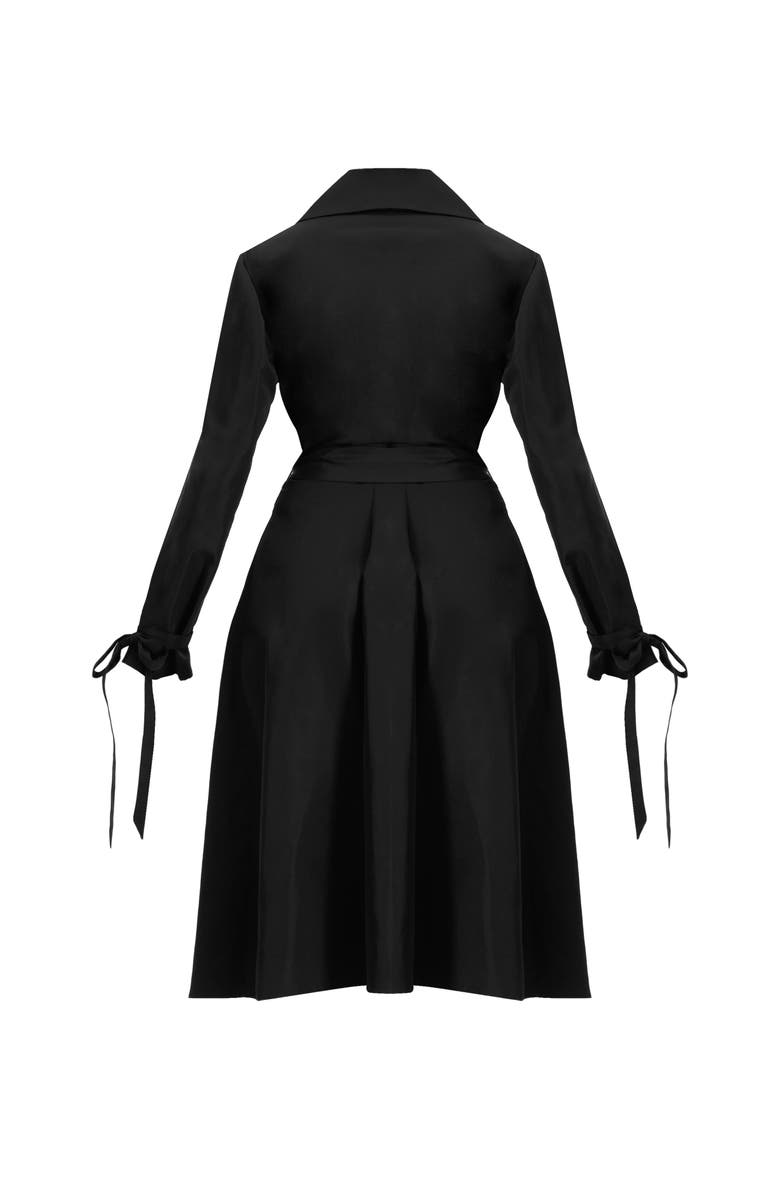IVONNE Long Sleeve Wrap Midi Dress, Alternate, color, Black