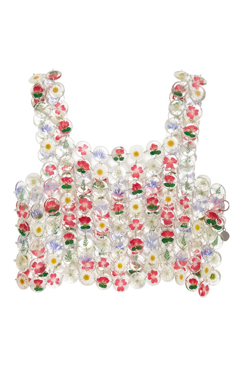Chain Mail Flower Top, Alternate, color, NEW MULTI