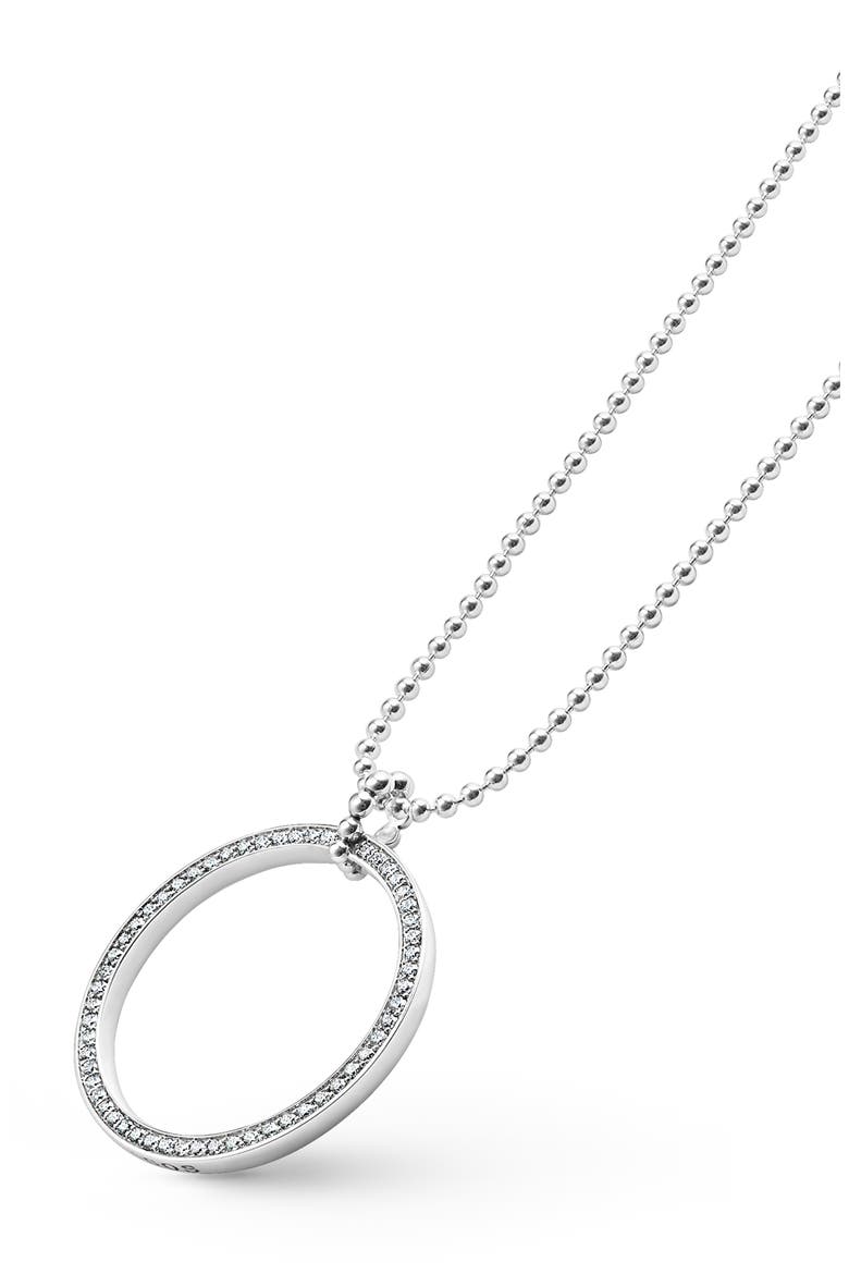 Caviar Spark Diamond Circle Pendant Necklace, Alternate, color, SILVER DIAMOND
