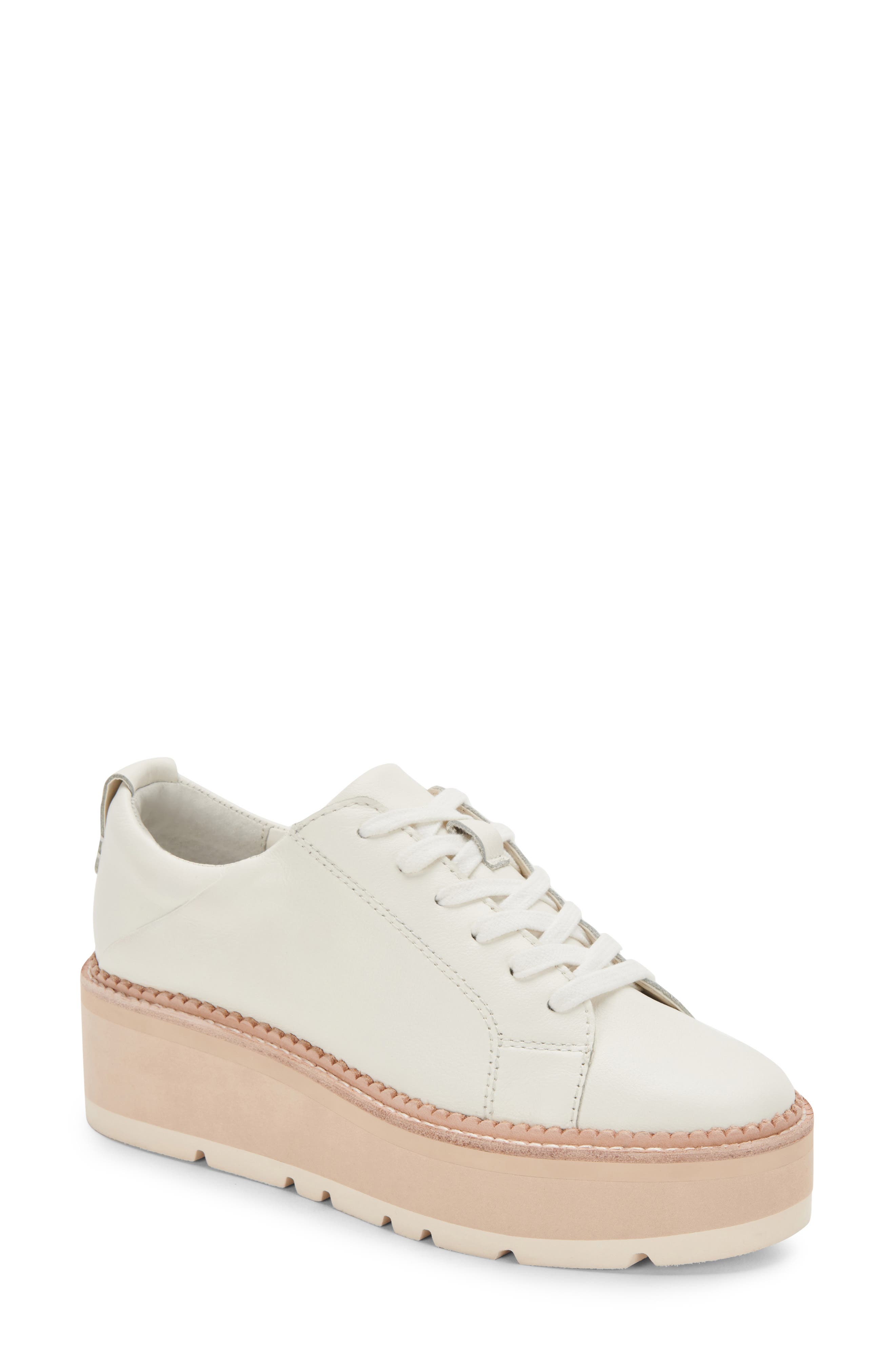 Toyah Platform Sneaker, Main, color, WHITE LEATHER