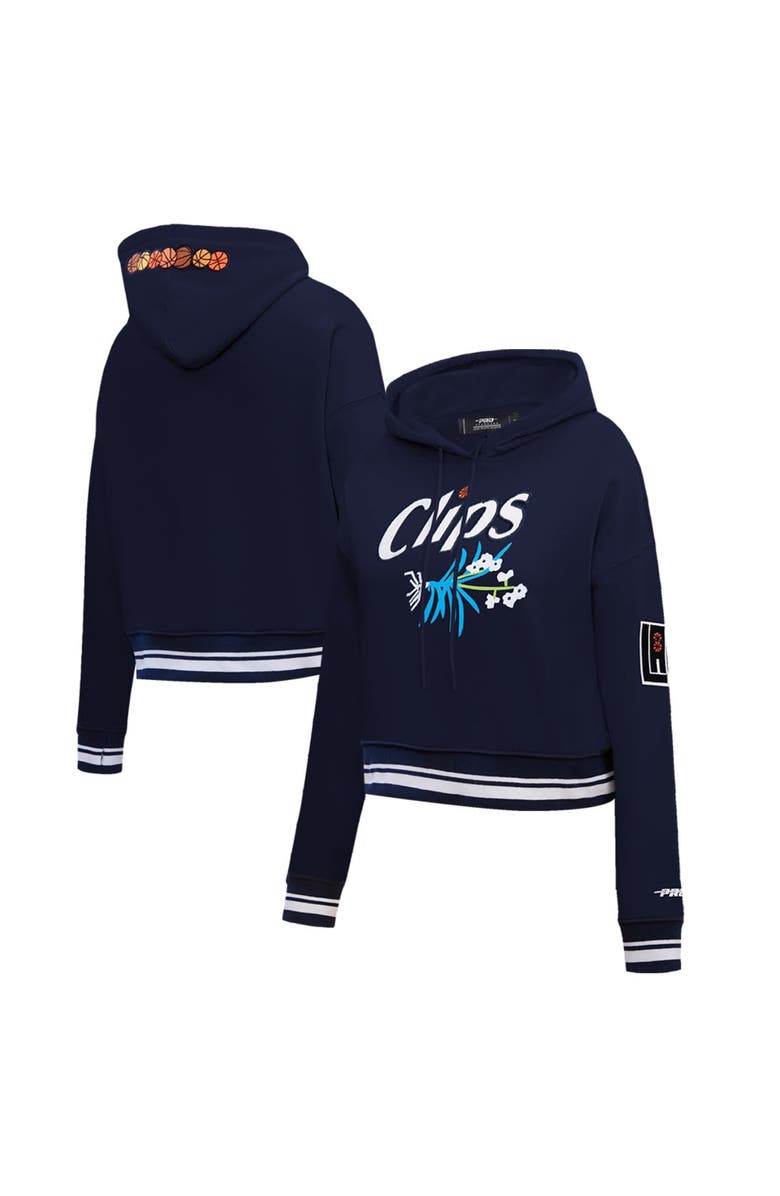 PRO STANDARD Women's Pro Standard Navy LA Clippers 2023/24 City Edition Cropped Pullover Hoodie, Alternate, color, Navy
