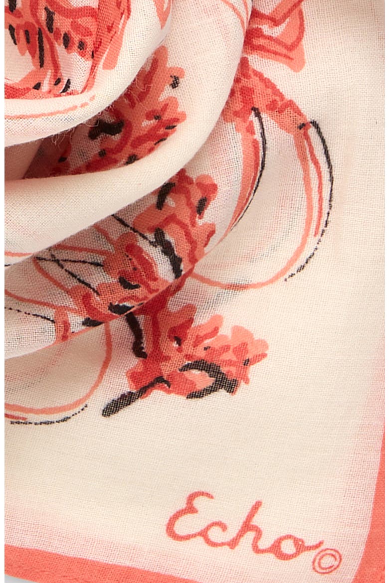 Shrimp Boat Cotton Scarf, Alternate, color, CORAL