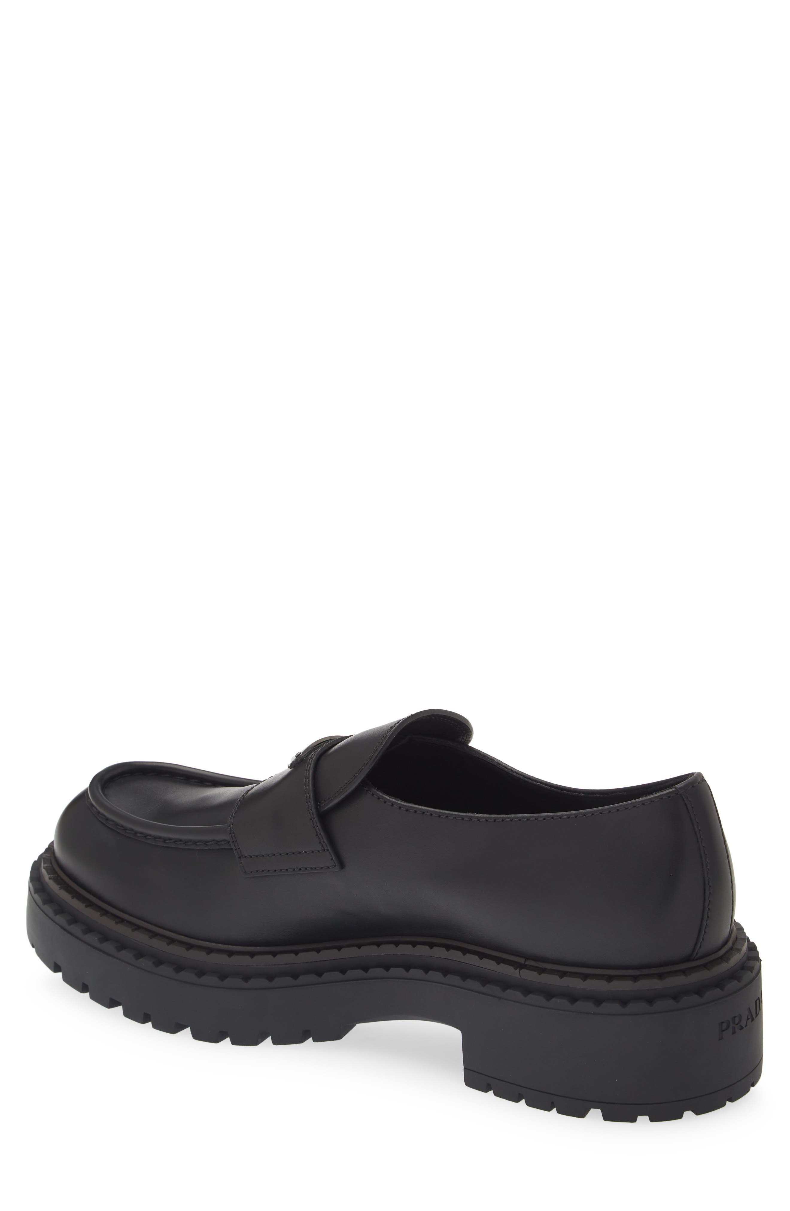 Prada Double Chocolate Platform Loafer, Alternate, color, 