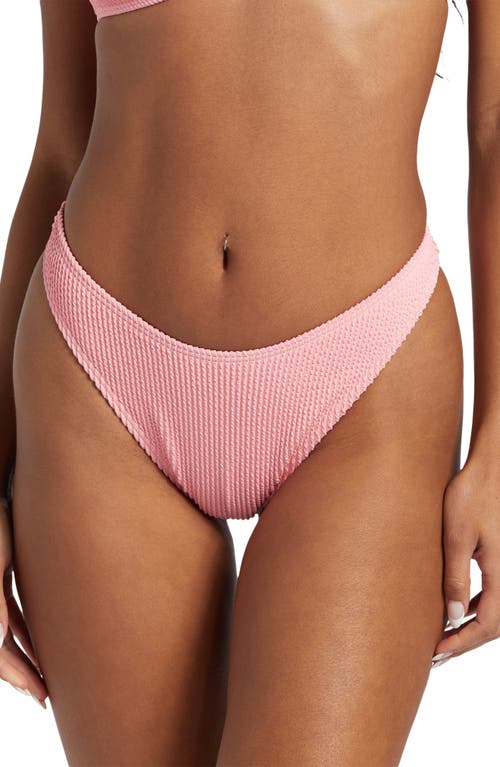 Billabong Summer High Skimpy Hike Bikini Bottoms In Flamingo