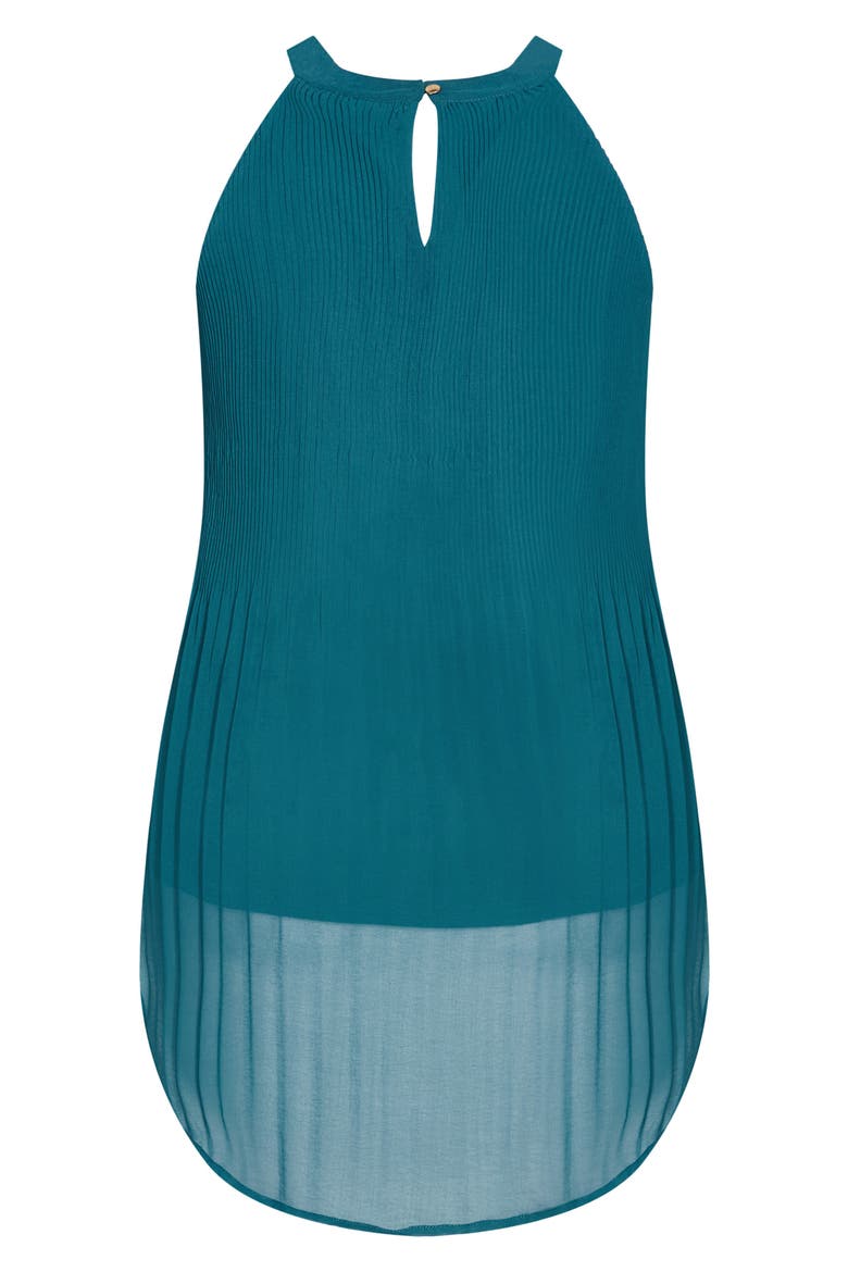 Kaya Pleated High-Low Top, Alternate, color, TEAL