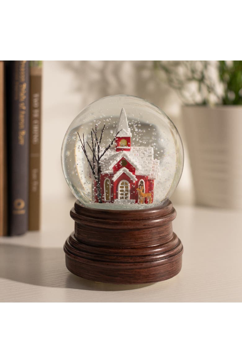 Sanctuary Church Decorative Snow Globe with Wind Up Music box, Alternate, color, Multicolored