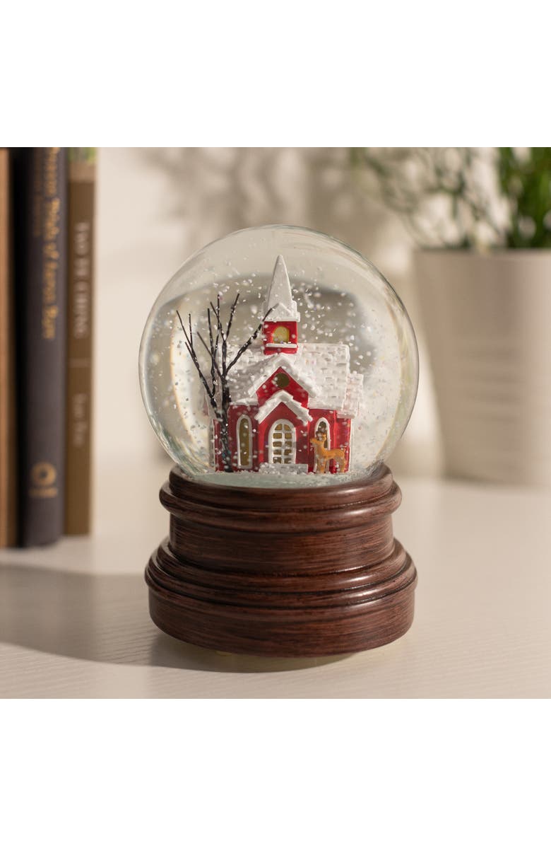 Ashfield & Harkness Sanctuary Church Decorative Snow Globe with Wind Up Music box, Alternate, color, Multicolored