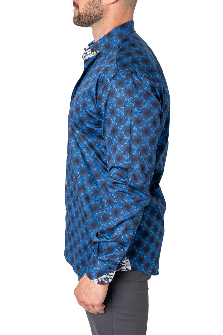 Einstein Regular Fit Crossover Blue Button-Up Shirt, Alternate, color, BLUE