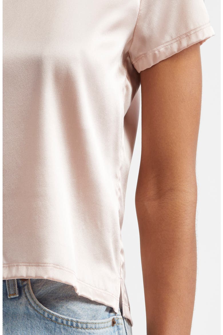 Stretch Silk T-Shirt, Alternate, color, OYSTER PINK