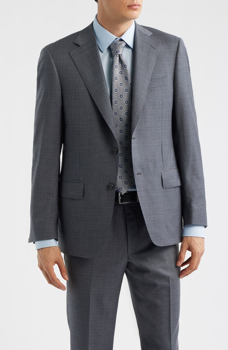 Heritage Gold Grey Mélange Wool Suit, Alternate, color, Mid Grey