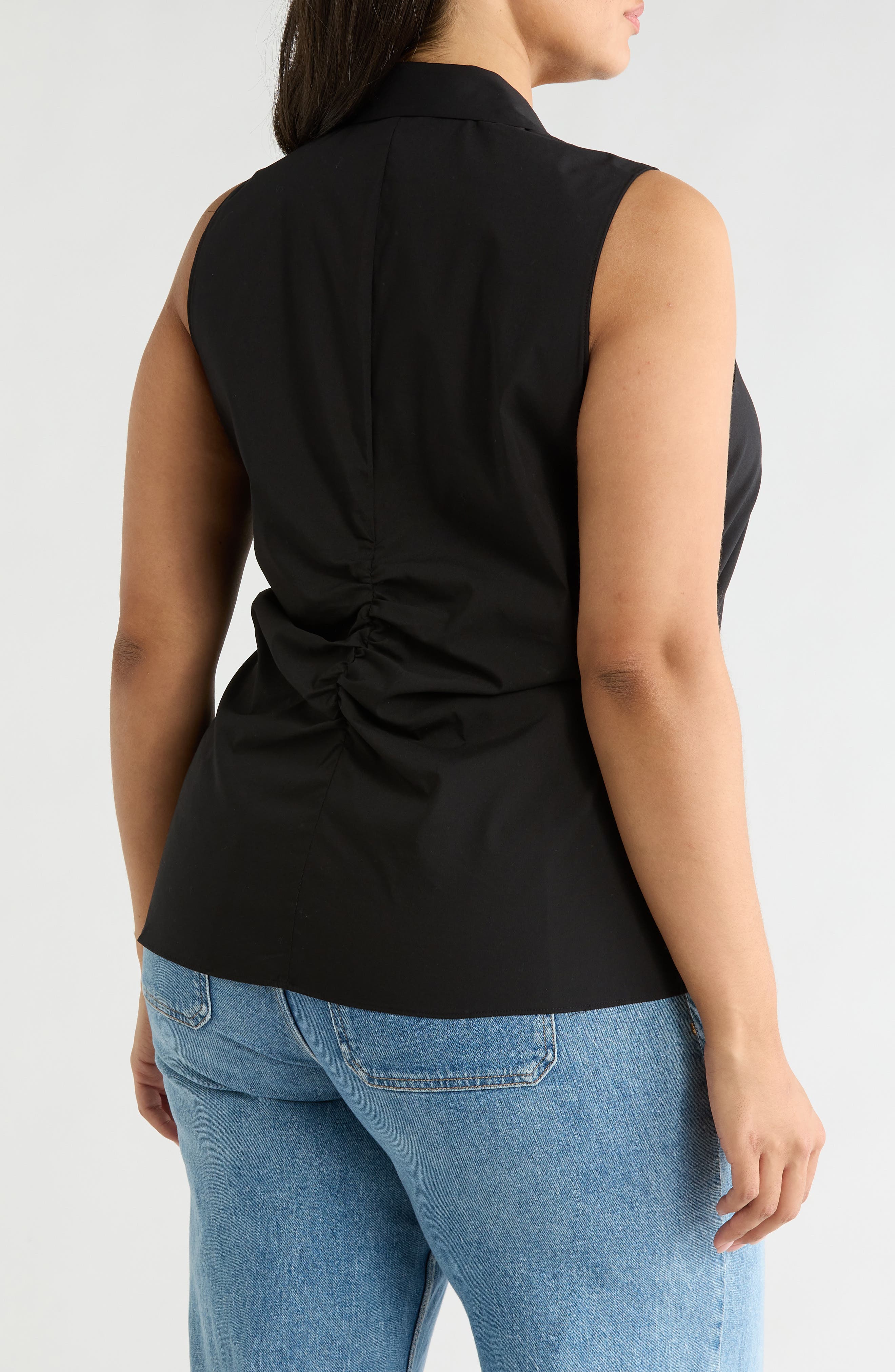 Magaschoni Collared Ruched Shirt