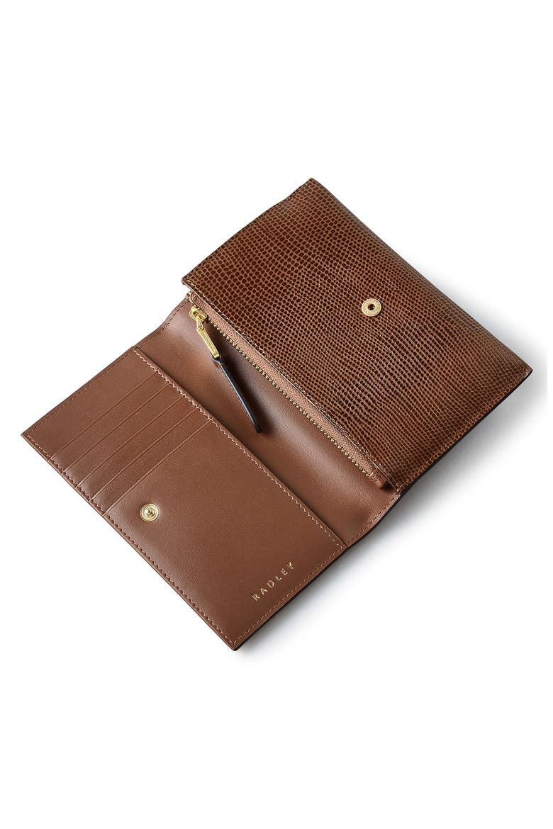 Oak Street Lizard Embossed Leather Wallet, Alternate, color, SADDLE