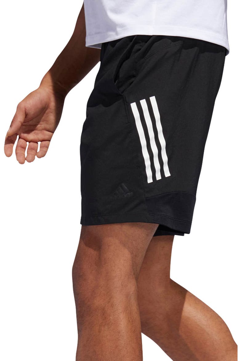 4K Tech Athletic Shorts, Alternate, color, BLACK/ WHITE