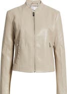 Via Spiga Front Zip Faux Leather Jacket