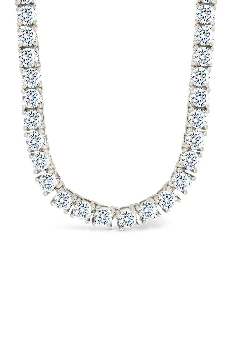 Sterling Forever Jadon Slide Tennis Necklace, Main, color, Silver