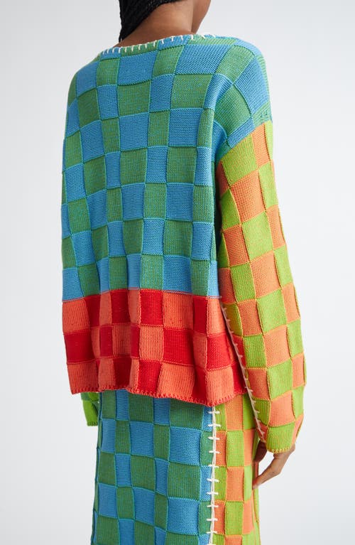 Yanyan Check Embroidered Cloud Sweater In Multi