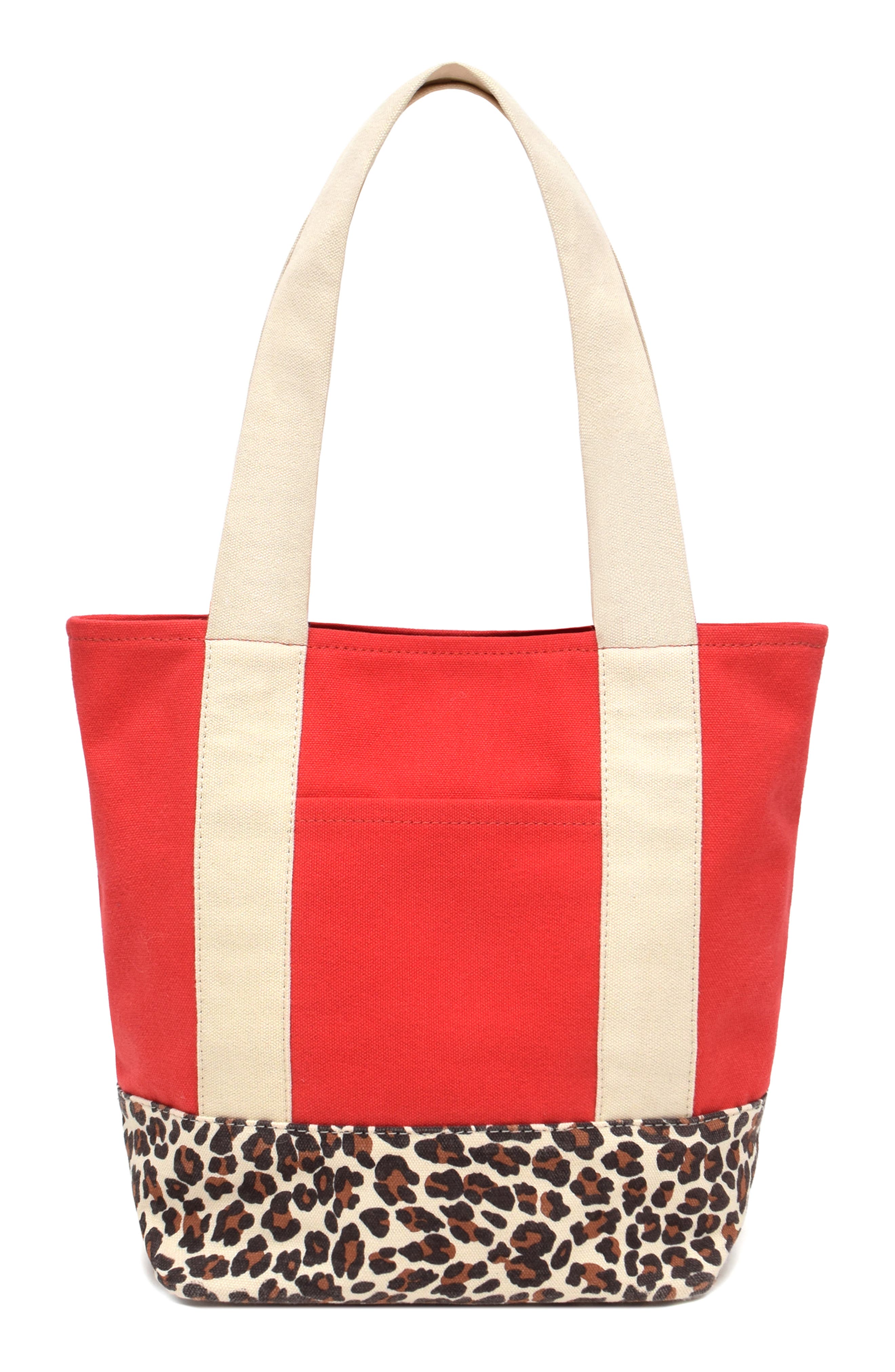 Kylee Medium Colorblock Canvas Tote, Alternate, color, CHILI/ NATURAL
