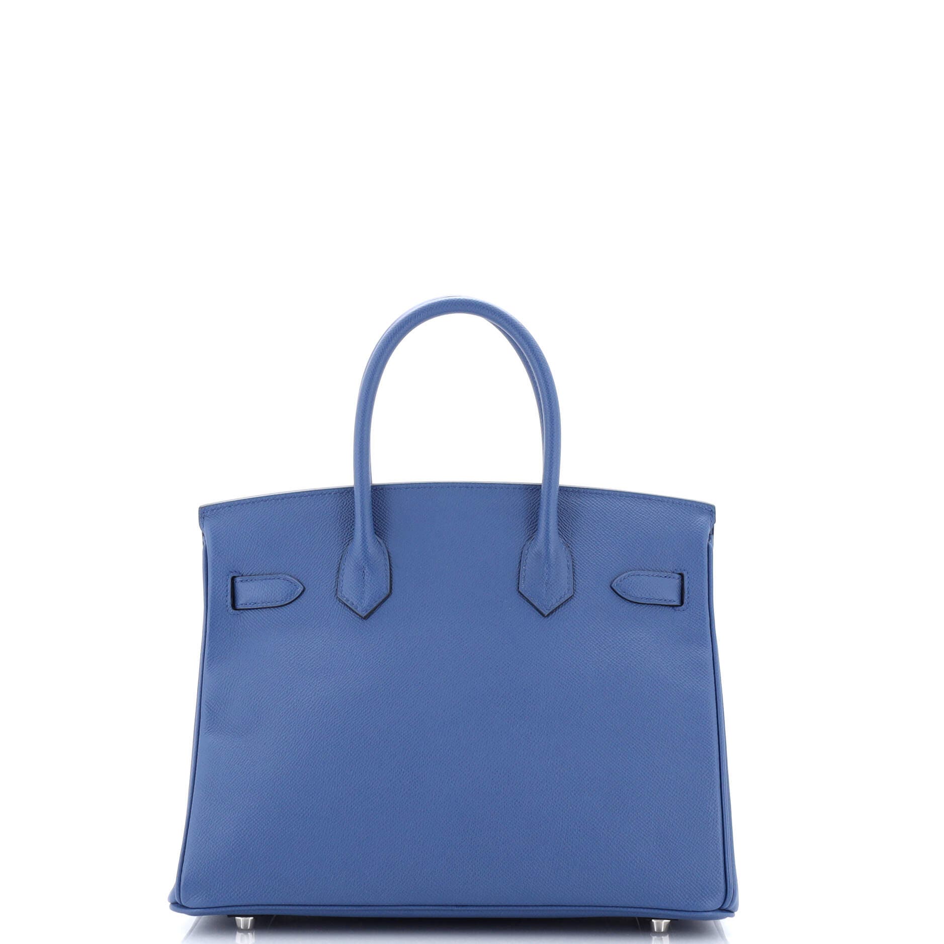 Pre-Owned Hermes Birkin Handbag Blue Epsom with Palladium Hardware 30, Alternate, color, Bleu Brighton