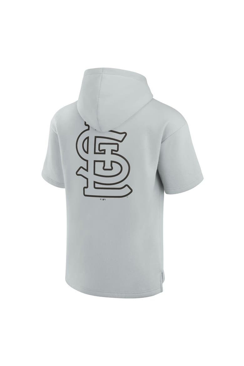 Unisex Fanatics Signature Gray St. Louis Cardinals Elements Super Soft Fleece Short Sleeve Pullover Hoodie, Alternate, color, Gray