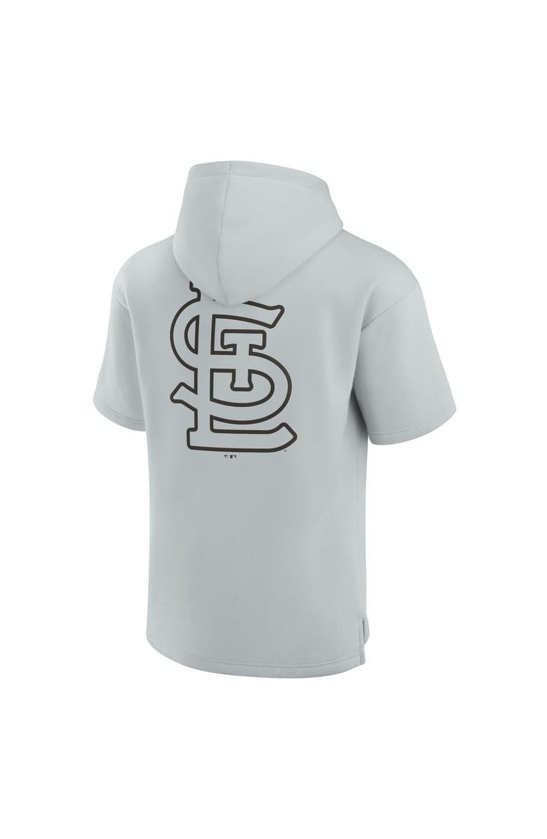 Fanatics Signature Unisex Fanatics Signature Gray St. Louis Cardinals Elements Super Soft Fleece Short Sleeve Pullover Hoodie, Alternate, color, Gray