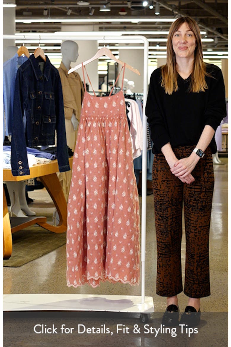 Santa Embroidered Eyelet Sleeveless Maxi Dress video