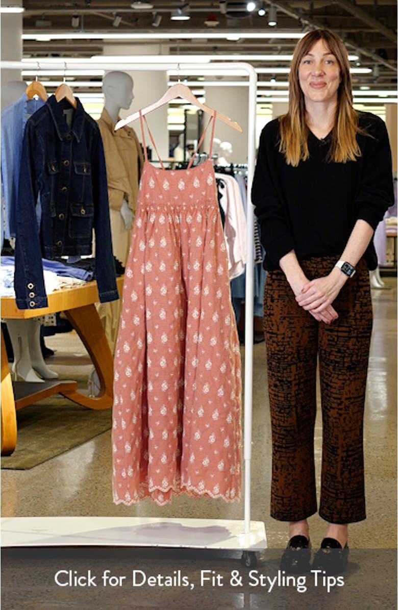 Santa Embroidered Eyelet Sleeveless Maxi Dress, sales video thumbnail
