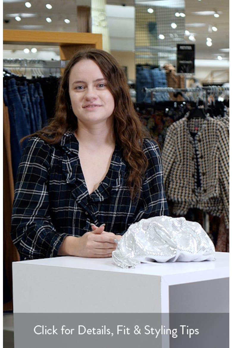 Small Ruched Metallic Clutch video