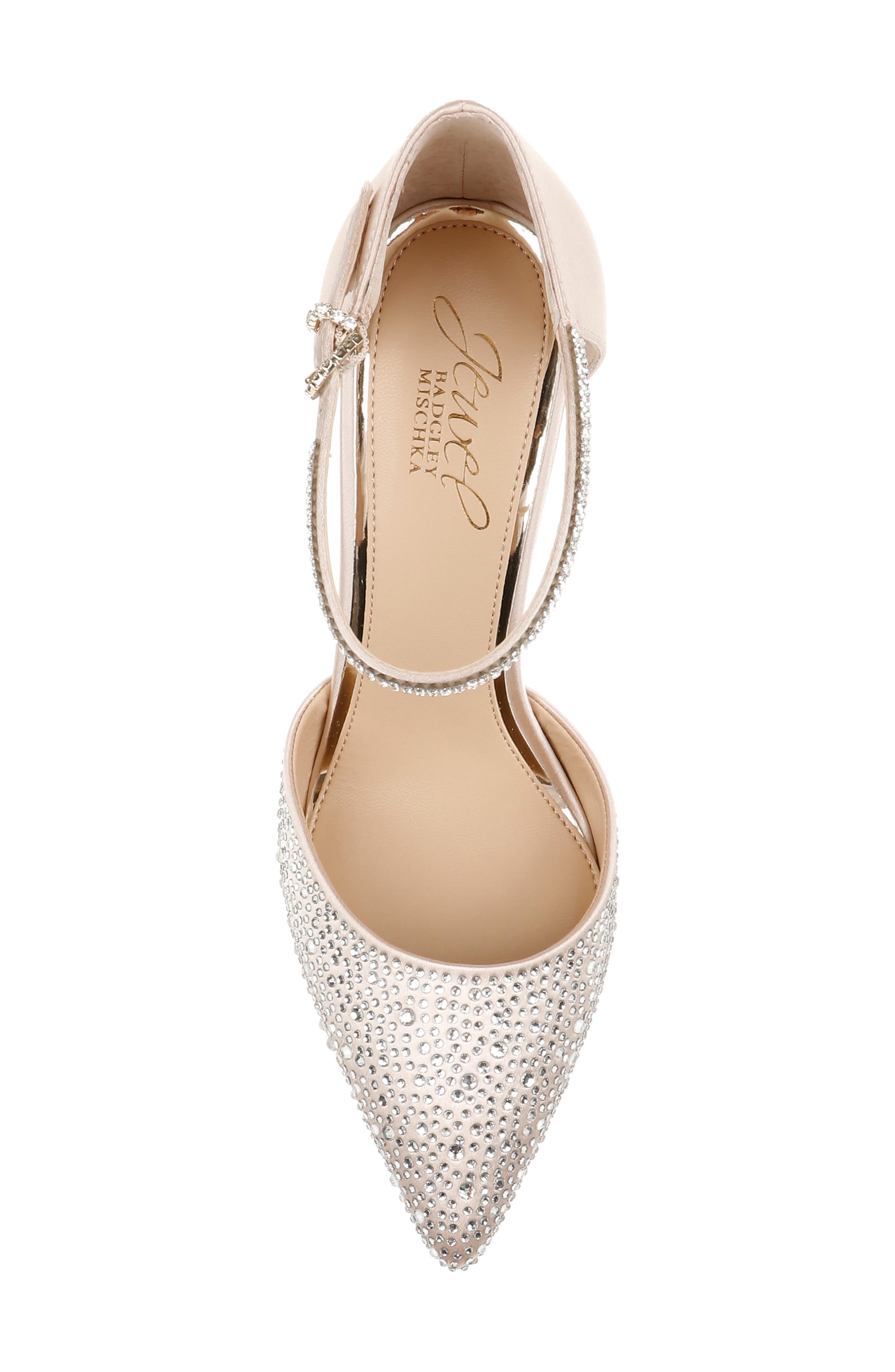 Jewel Badgley Mischka Jailene Ankle Strap Pump, Alternate, color, Champagne Satin