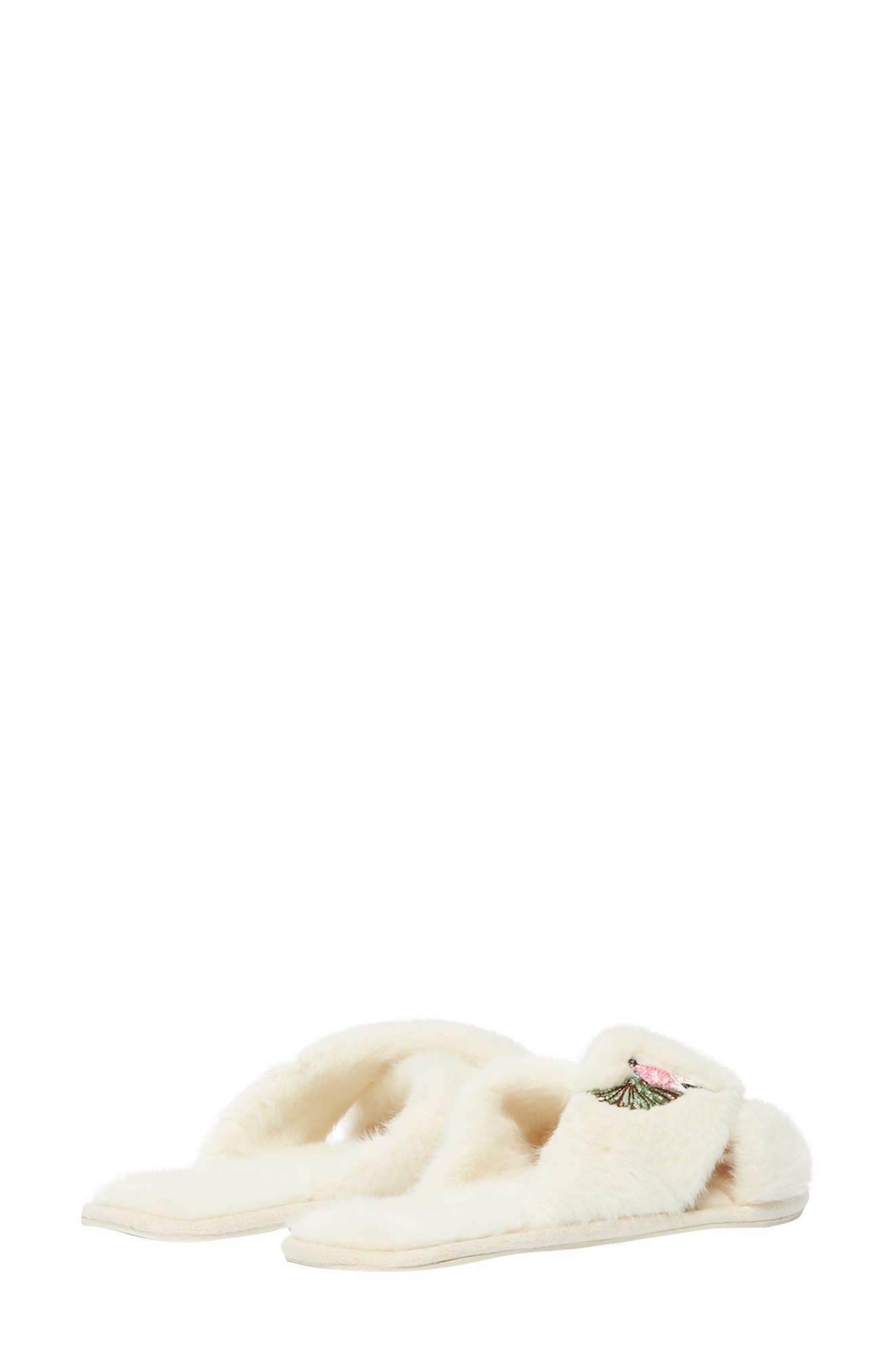 Joules Honey Faux Fur Slide Slipper, Alternate, color, 