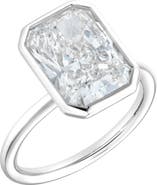 LuvMyJewelry Sophie 14K Gold Radiant Bezel Lab Grown Diamond Solitaire Engagement Ring - 3 cts