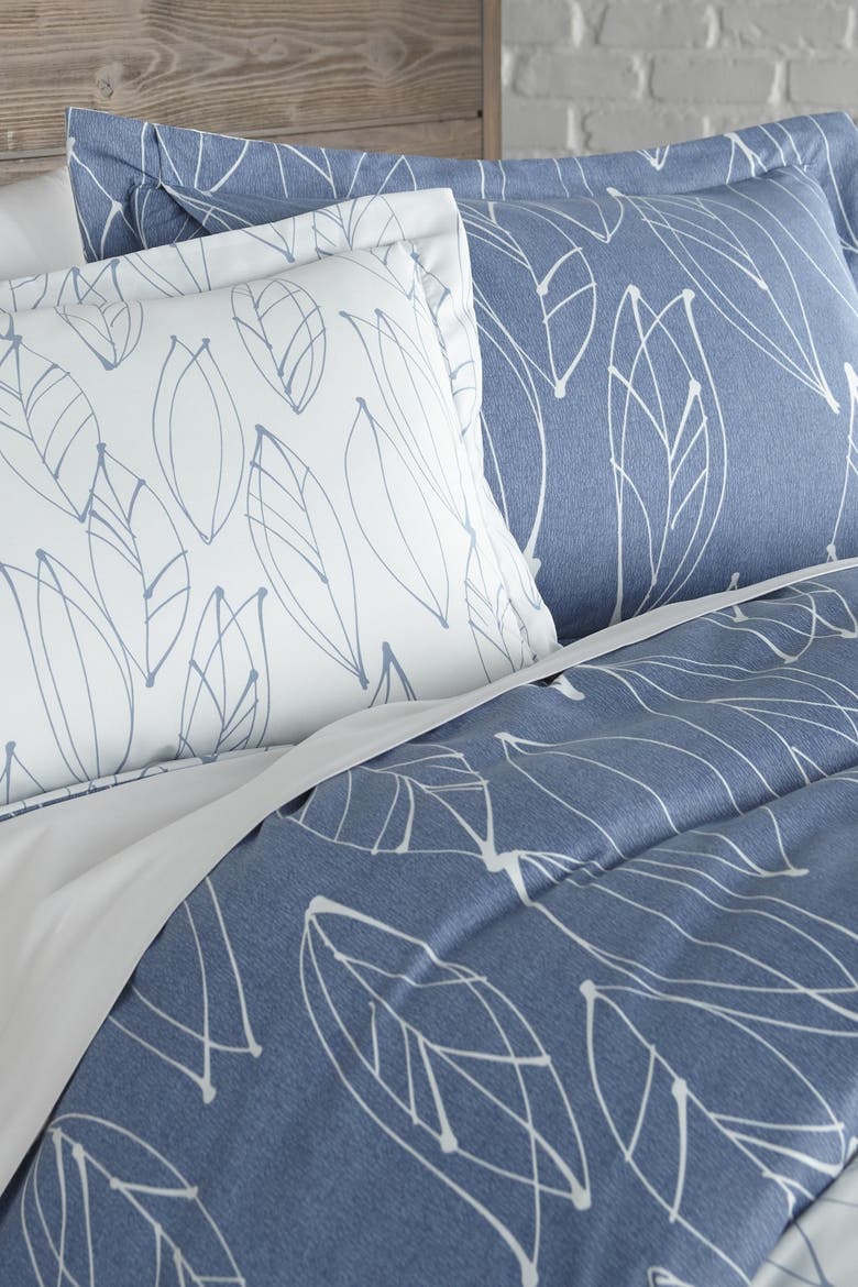 Premium Collection Ultra-Soft Modern Duvet Cover Sets - Modern Foliage, Alternate, color, MODERN FOLIAGE BLUE