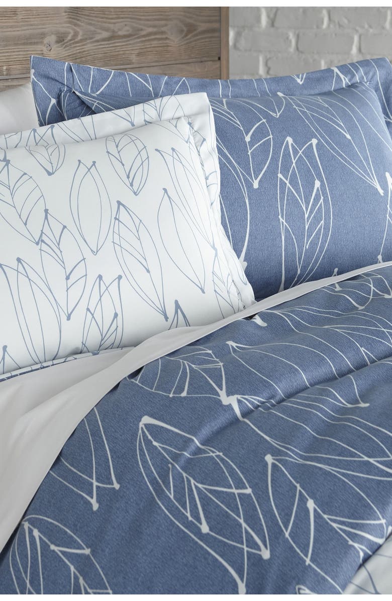 SOUTHSHORE FINE LINENS Premium Collection Ultra-Soft Modern Duvet Cover Sets - Modern Foliage, Alternate, color, Modern Foliage Blue