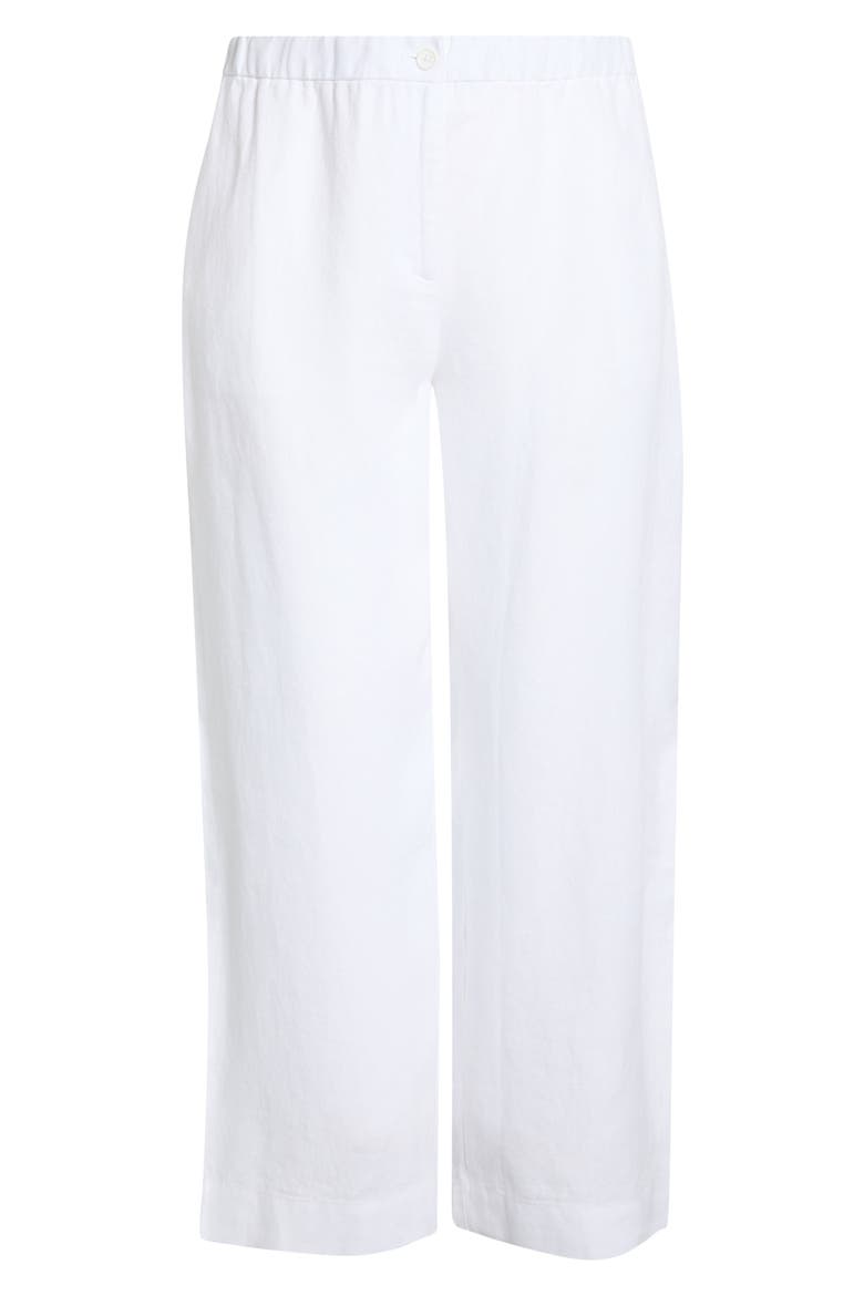Straight Leg Linen Pants, Alternate, color, WHITE