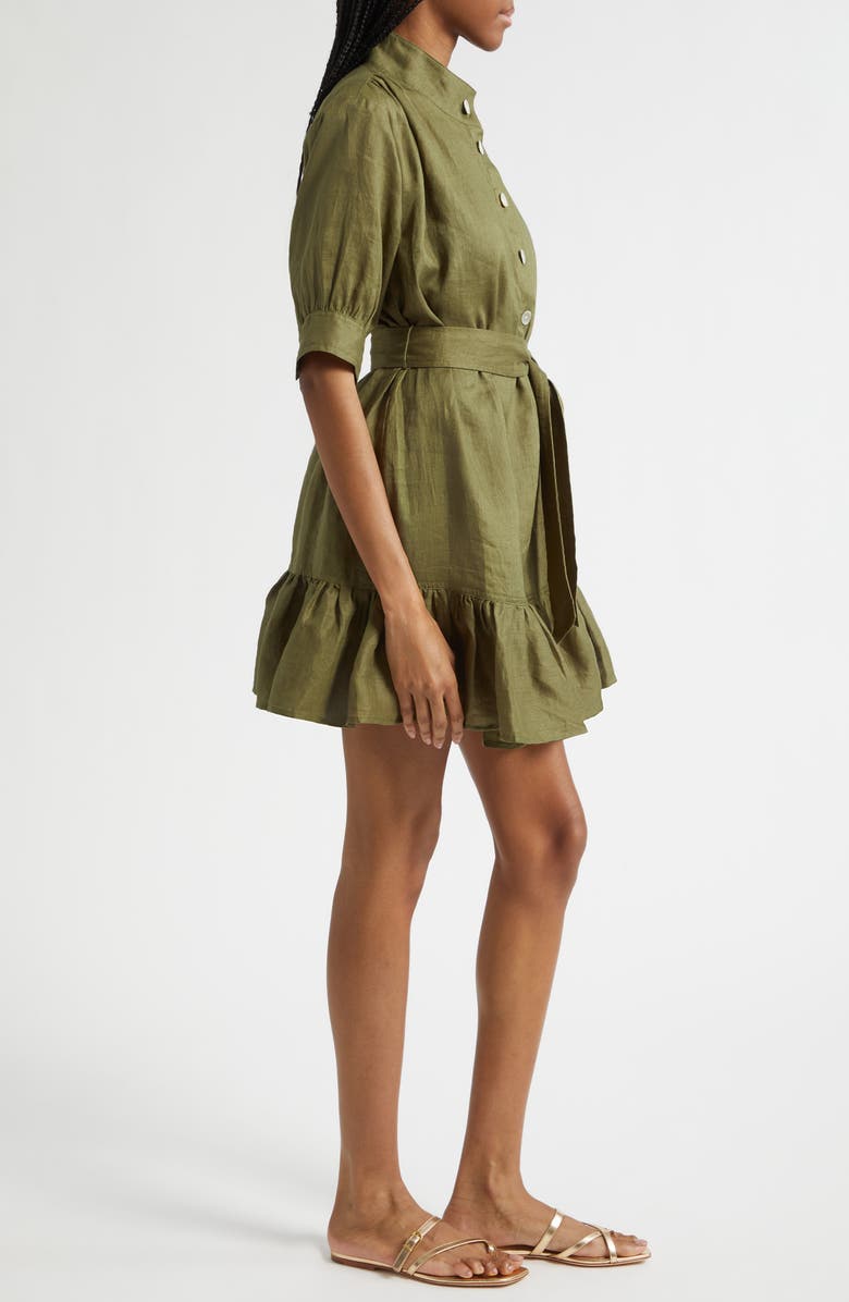 Veronica Beard Kaidin Ruffle Hem Dress, Alternate, color, Army