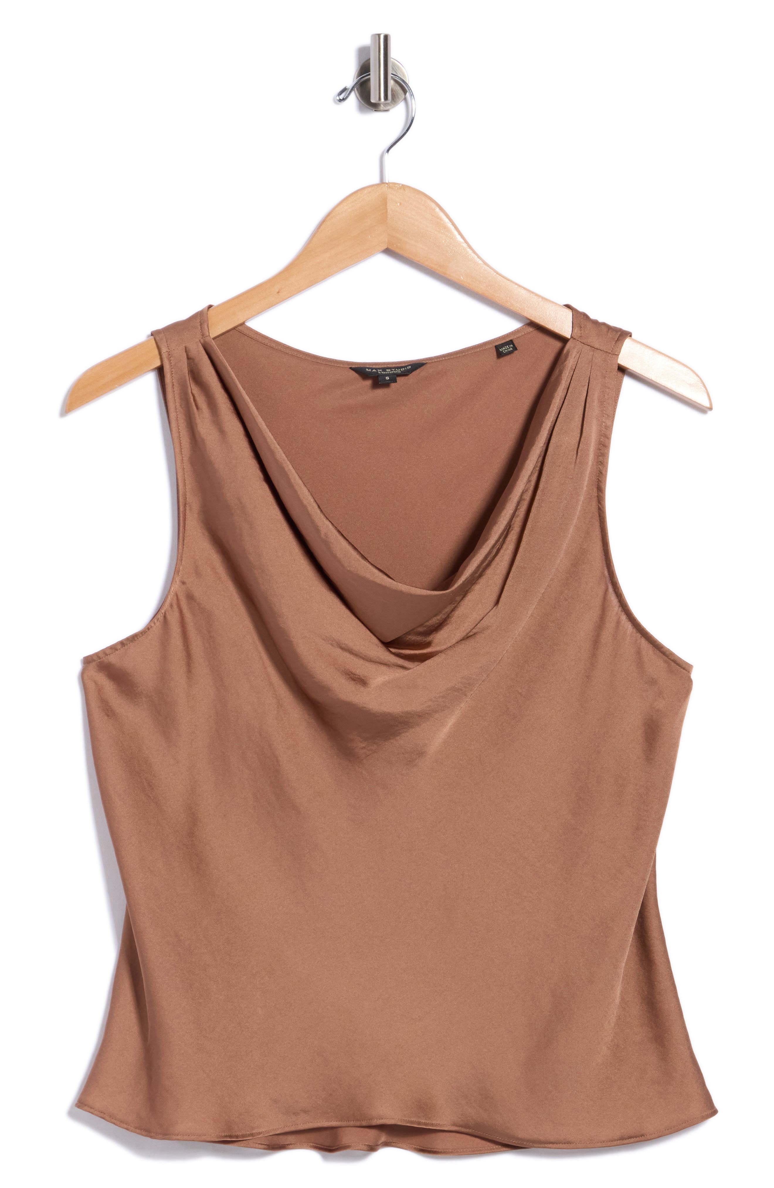 Cowl Drape Satin Top