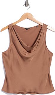 MAX STUDIO Cowl Drape Satin Top