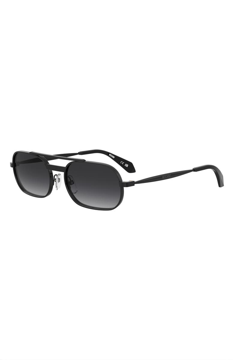 Moschino 56mm Oval Sunglasses, Alternate, color, Black/ Dark Grey Sf