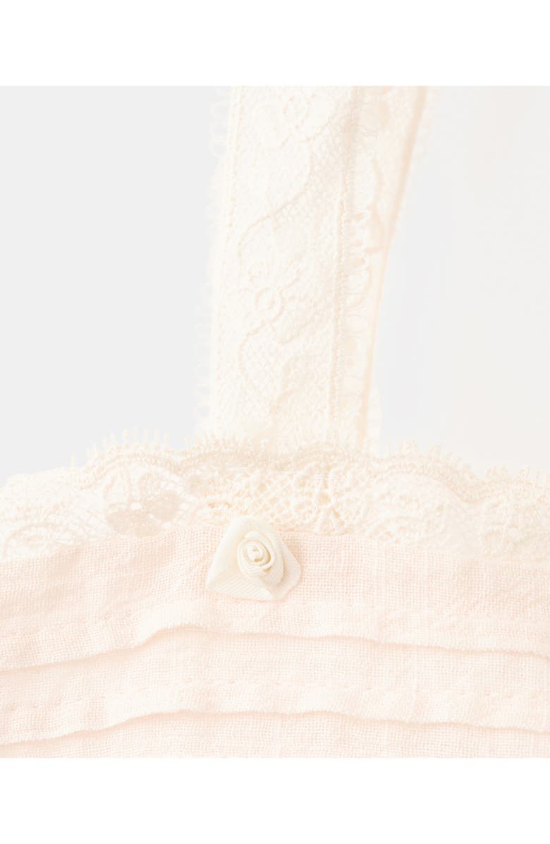 MANGO Pleated Embroidered Camisole, Alternate, color, Pastel Pink