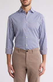 Michael Kors Slim Fit Plaid Quick Wicking Stretch Dress Shirt