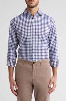 Michael Kors Slim Fit Plaid Quick Wicking Stretch Dress Shirt