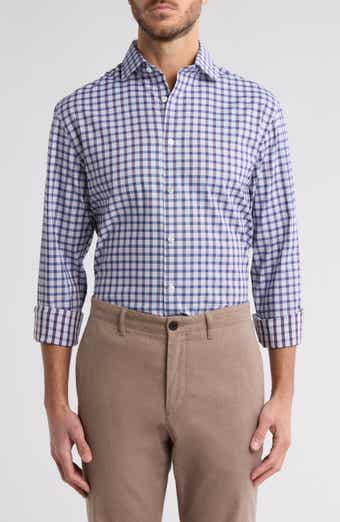 Michael Kors Slim Fit Plaid Quick Wicking Stretch Dress Shirt