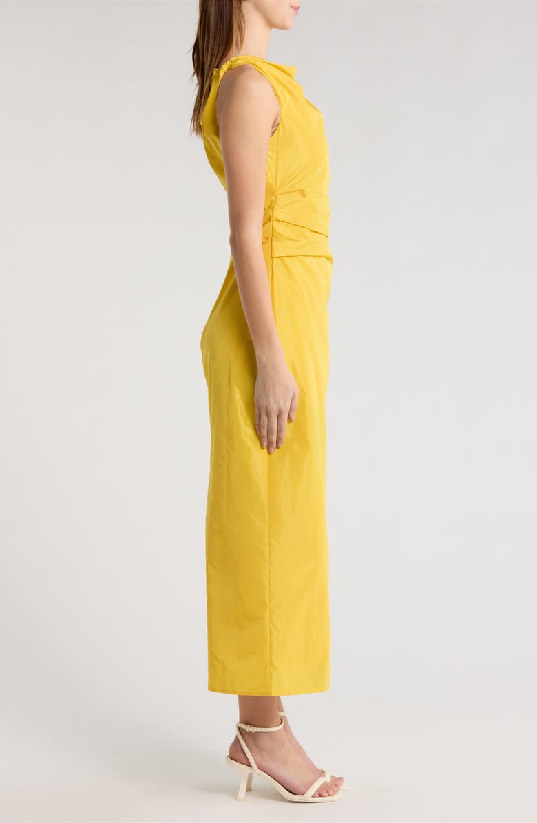 STAUD Callie Ruched Midi Dress, Alternate, color, Sunshine