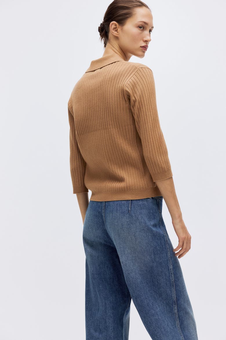 Rib-knit Top, Alternate, color, Dark beige
