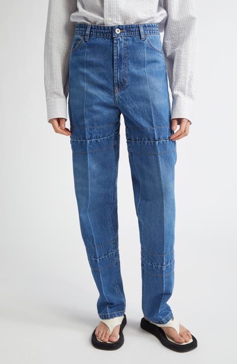Hook & Eye Convertible Paper Denim Straight Leg Jeans