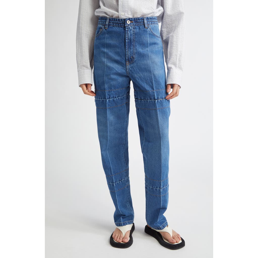 SETCHU Hook & Eye Convertible Paper Denim Straight Leg Jeans in Indigo Wash  product