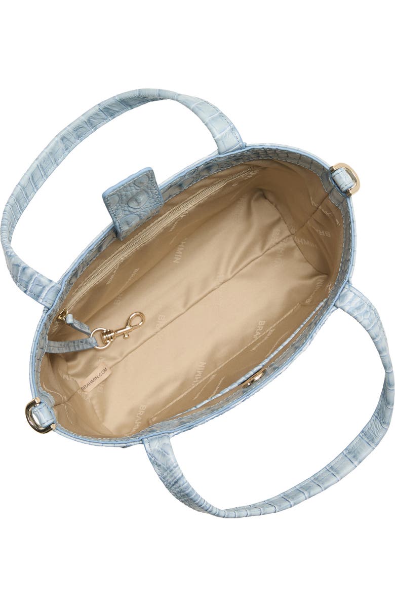 Brahmin Small Mona Croc Embossed Leather Top Handle Bag, Alternate, color, Stonewash