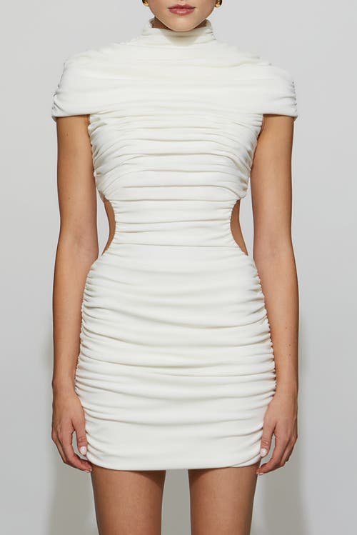 Et Ochs Terra Cutout Ruched Mock-neck Mini Dress