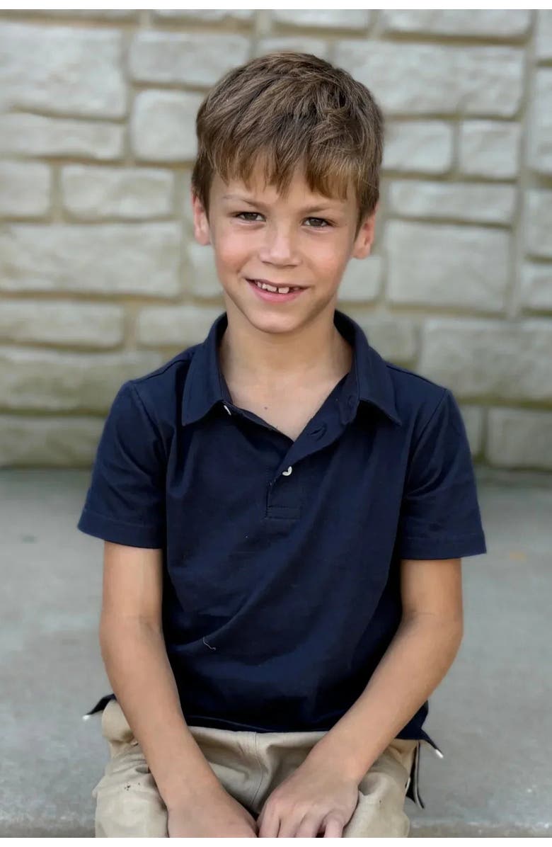 Jackalo Kids' Organic Cotton Jersey Alex Polo T-Shirt, Alternate, color, Navy