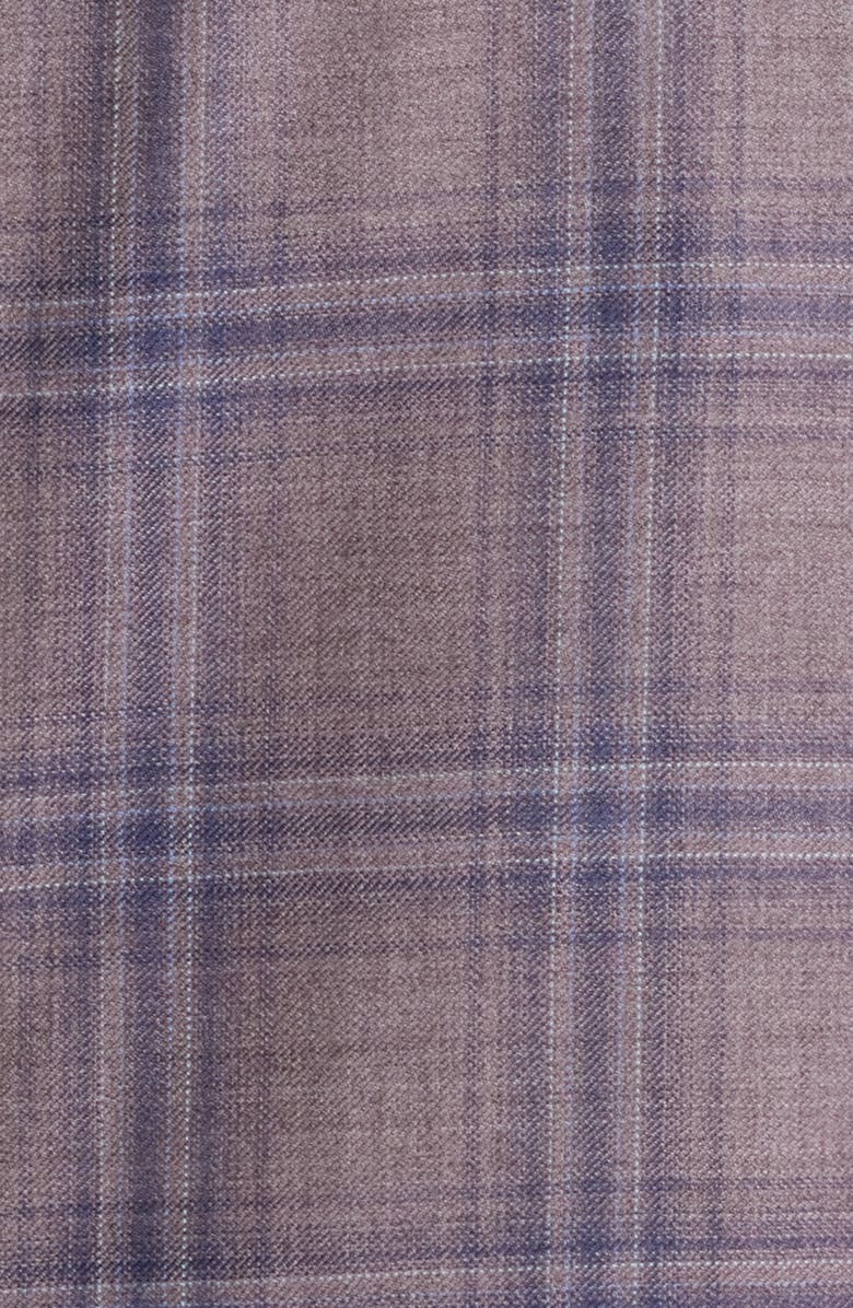 Jack Victor Midland Contemporary Fit Mauve Plaid Super 130s Wool Sport Coar, Alternate, color, Mauve