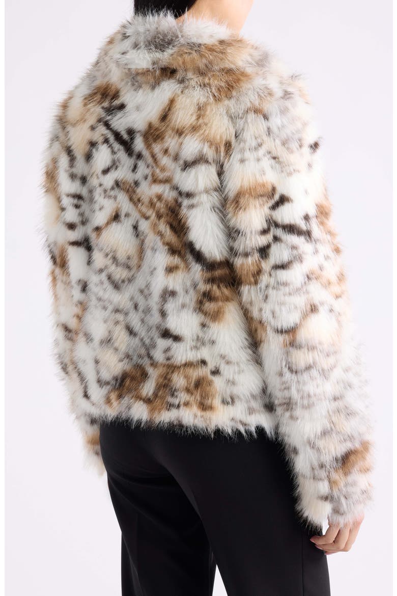 Faux Fur Crop Jacket, Alternate, color, LIGHT COFFEE MULTI